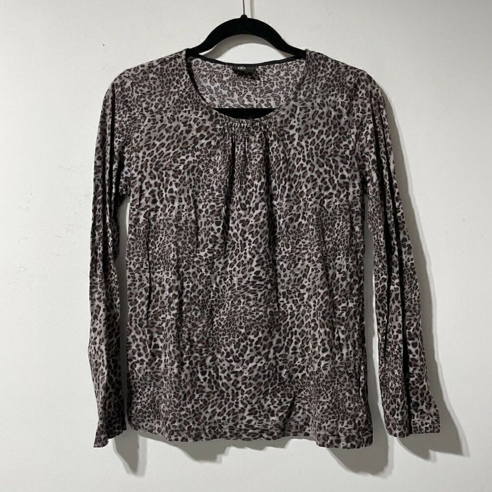 Bogner 100% Cotton Made In Turkey Cheetah 3/4 Sleeve T Shirt Size Large US 12